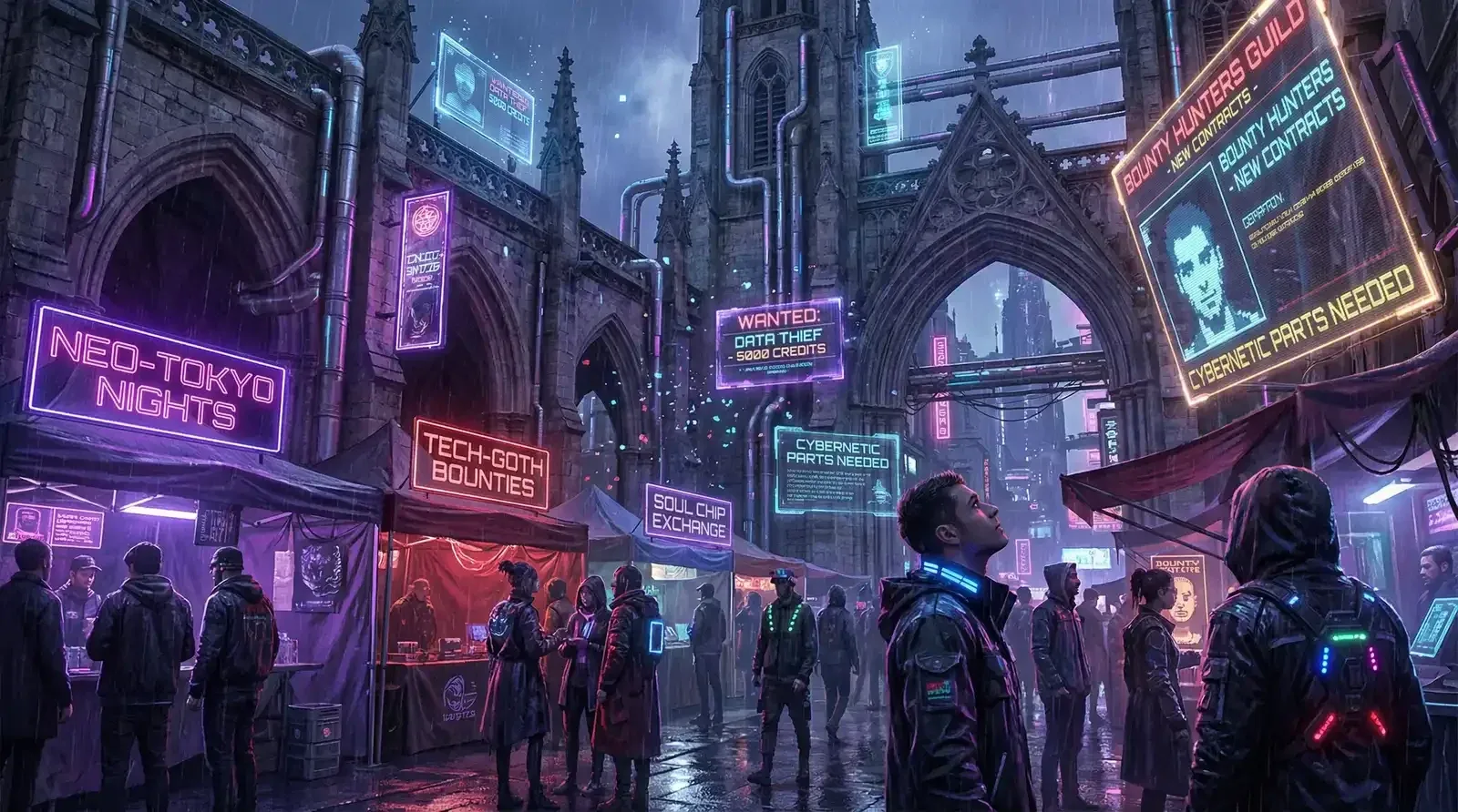 欧博体育 赛博哥特不夜城活动广场 - 悬赏任务集市